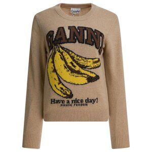 Ganni Wool Crew Neck Sweater Tag Size S Women